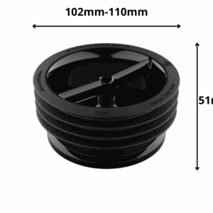 Syfon-suchy-green-drain-czarny-na-bialym-tle.-z-podana-wysokoscia-i-srednica-instalacji. Syfon-suchy-green-drain-czarny-na-bialym-tle.-z-podana-wysokoscia-i-srednica-instalacji.