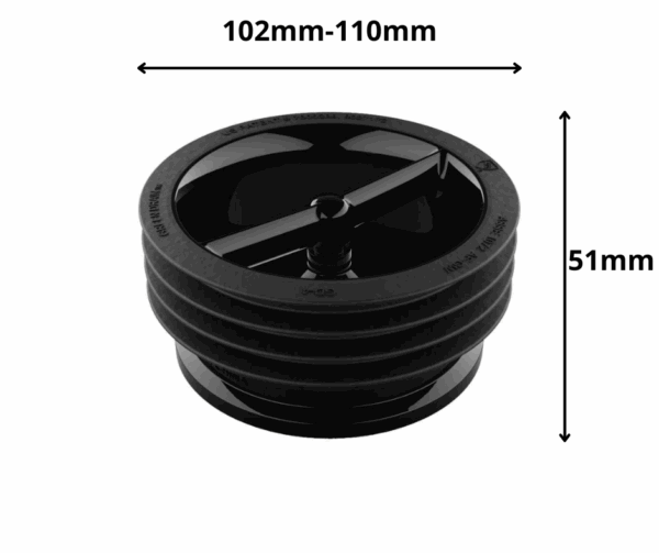 Syfon-suchy-green-drain-czarny-na-bialym-tle.-z-podana-wysokoscia-i-srednica-instalacji. Syfon-suchy-green-drain-czarny-na-bialym-tle.-z-podana-wysokoscia-i-srednica-instalacji.