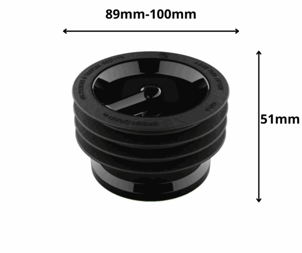 Syfon-suchy-green-drain-czarny-na-bialym-tle.-z-podana-wysokoscia-i-srednica-instalacji. Syfon-suchy-green-drain-czarny-na-bialym-tle.-z-podana-wysokoscia-i-srednica-instalacji.